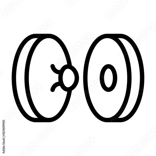 Snap Fastener Vector Line Icon Design