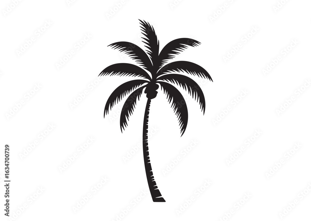 Naklejka premium Palm tree silhouette vector illustration