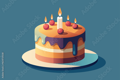 birthday cake with candles