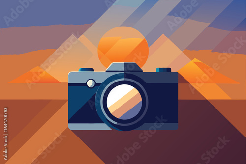retro photo camera vector illustration