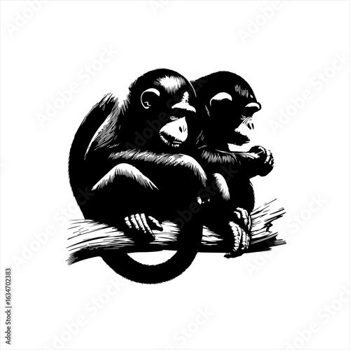 Two monkeys on a branch
