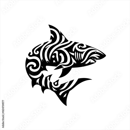 Tribal shark illustration