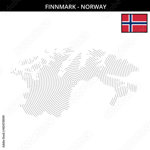 Finnmark Norway with geographical maps and flag