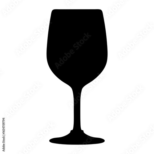 Elegant Silhouette of a Wine Glass Against a Clean White Background