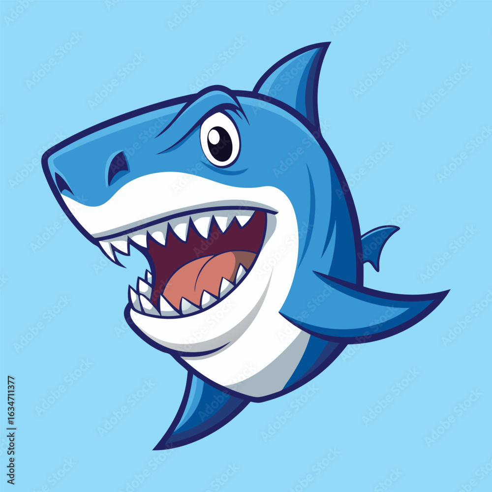 Naklejka premium Aggressive Cartoon Shark Vector