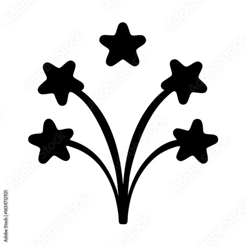 Stylized black starburst icon representing celebration and festive occasions very nicely