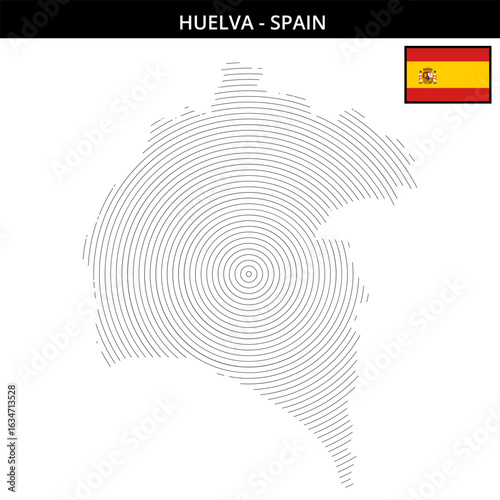 Huelva Spain with its unique spiraled map design