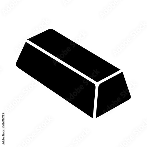 Stylized isometric depiction of a gold bar isolated on white background