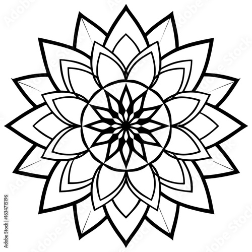 Eternal Growth Mandala on White