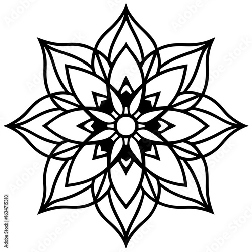 Eternal Growth Mandala on White