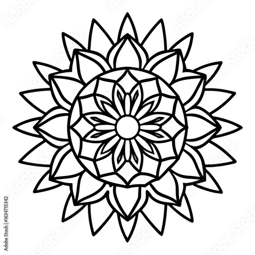 Eternal Growth Mandala on White