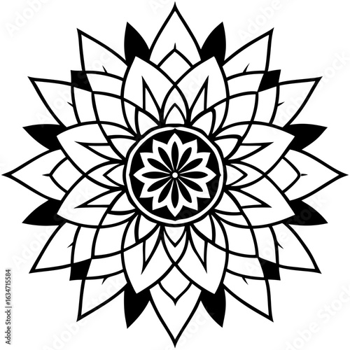 Eternal Growth Mandala on White