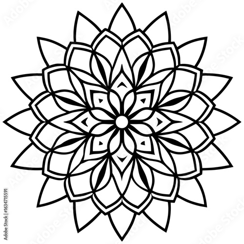 Eternal Growth Mandala on White