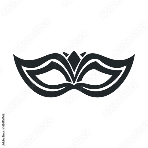 Elegant black masquerade mask with decorative eyes and ornate design