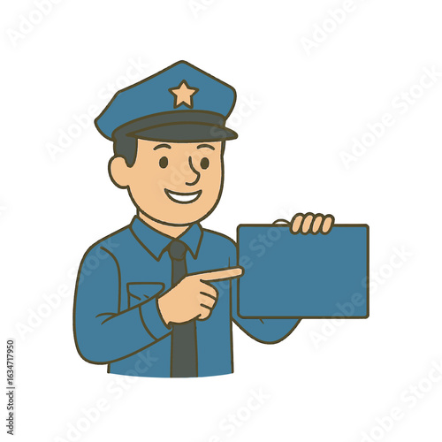 policeman holding blank sign vector on white background
Vector character holding blank sign