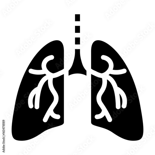 Lungs Vector Glyph Icon Design
