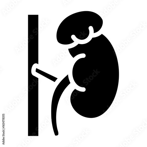 Adrenal Gland Vector Glyph Icon Design