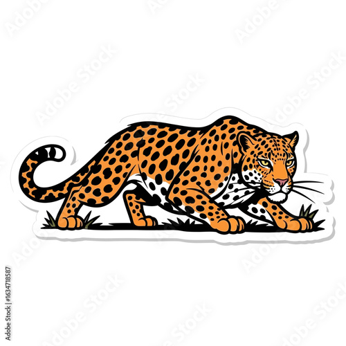 Leopard Illustration: A striking illustration captures the essence of a prowling leopard, its spotted coat blending with the environment.