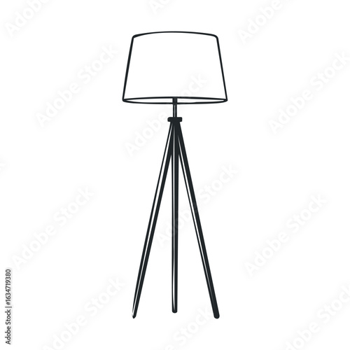 Sleek modern tripod floor lamp with minimalistic design and stylish black legs