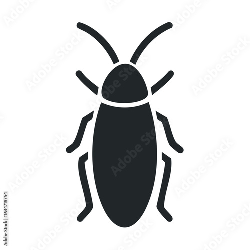 Cockroach silhouette vector illustration on white background
