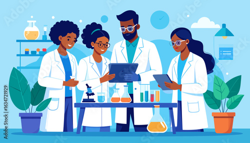 Diverse Scientists Collaborating in a Laboratory Setting