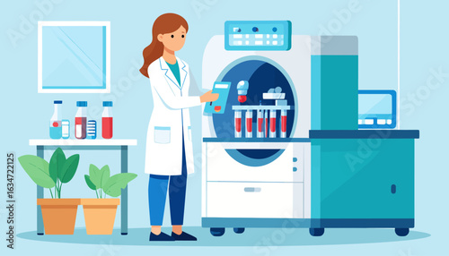 Medical Lab Technician Analyzing Blood Samples