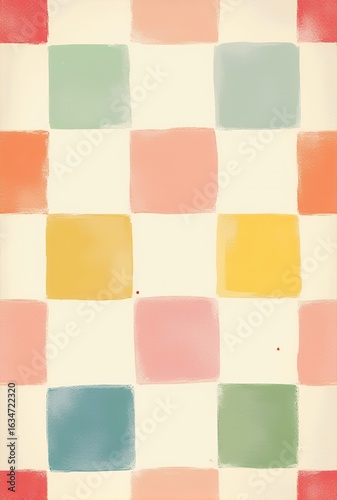 Abstract Pastel Checkerboard Pattern