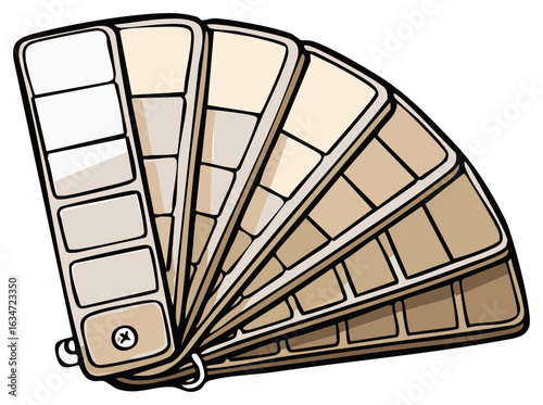 Neutral Beige and Brown Paint Color Swatch Fan for Interior Design
