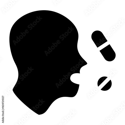 Oral Medication Vector Glyph Icon Design