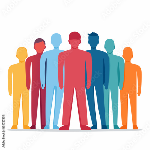 Bunte Personensilhouetten nebeneinander