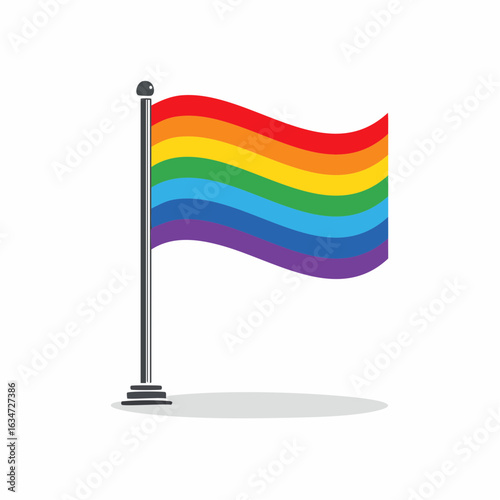 Regenbogenflagge auf Fahnenmast