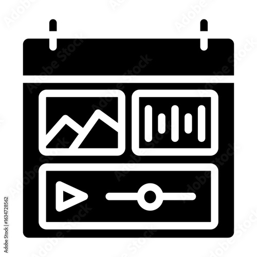 Content Calendar Vector Glyph Icon Design
