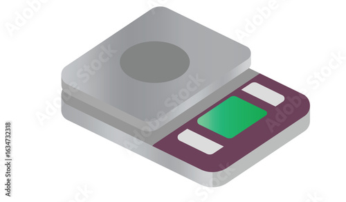 Modern Digital Kitchen Scale with Green Display for Precision Weighing