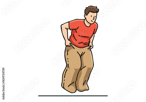 man performs a Lomba Sack Sprint showcasing a dynamic fitness activity The illustration features a simple clean style with a bright background Ideal for health and fitness content