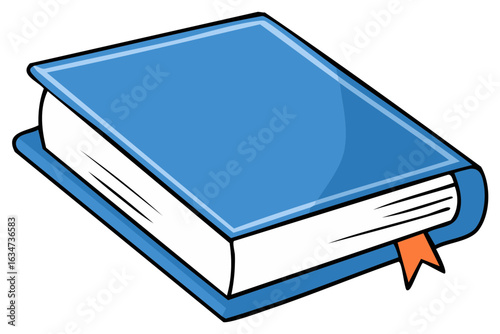 Closed blue book with an orange bookmark education learning study knowledge icon