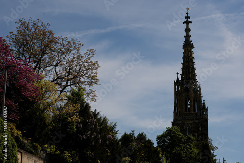 The big tower of an old church