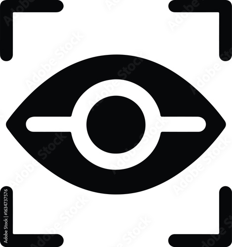 Eye scan icon representing biometric identification and security access control system technology