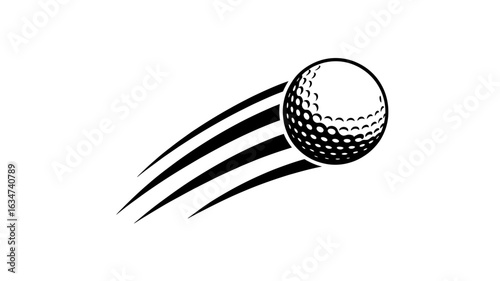 Golf Ball in Motion Silhouette for Sports and Design Projects A Dynamic and Minimalist Golfing Illustration