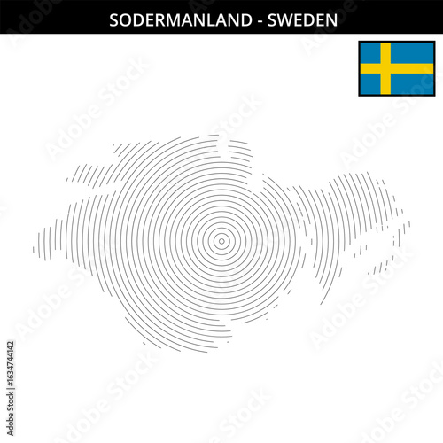 Sodermanland Sweden with unique geographical map design
