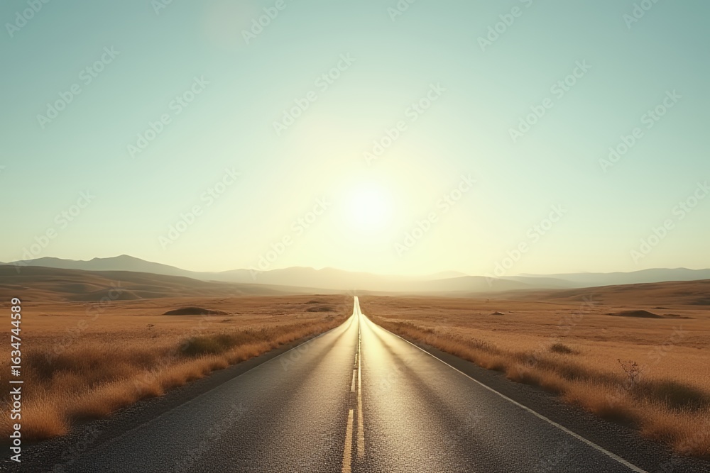 Fototapeta premium Open Road at Sunset