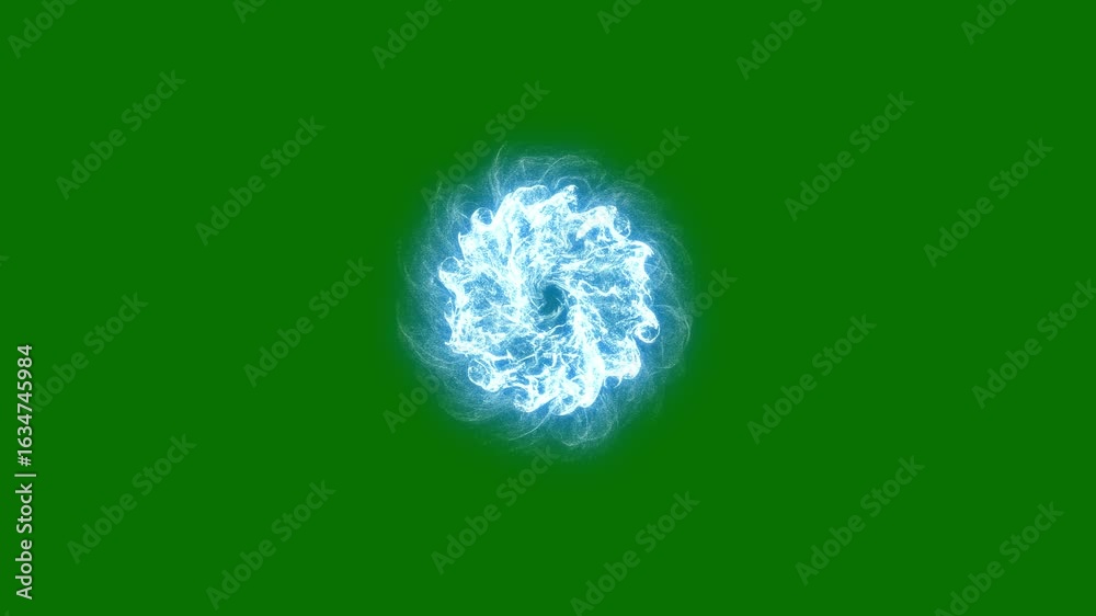 Flash FX Electric Cartoon Energy Burst, Liquid Smoke Explosions, Thunder Boom, Fire Spark Elements and Comic Style Effects on Green Screen Background, Hand Drawn Animation in 4K