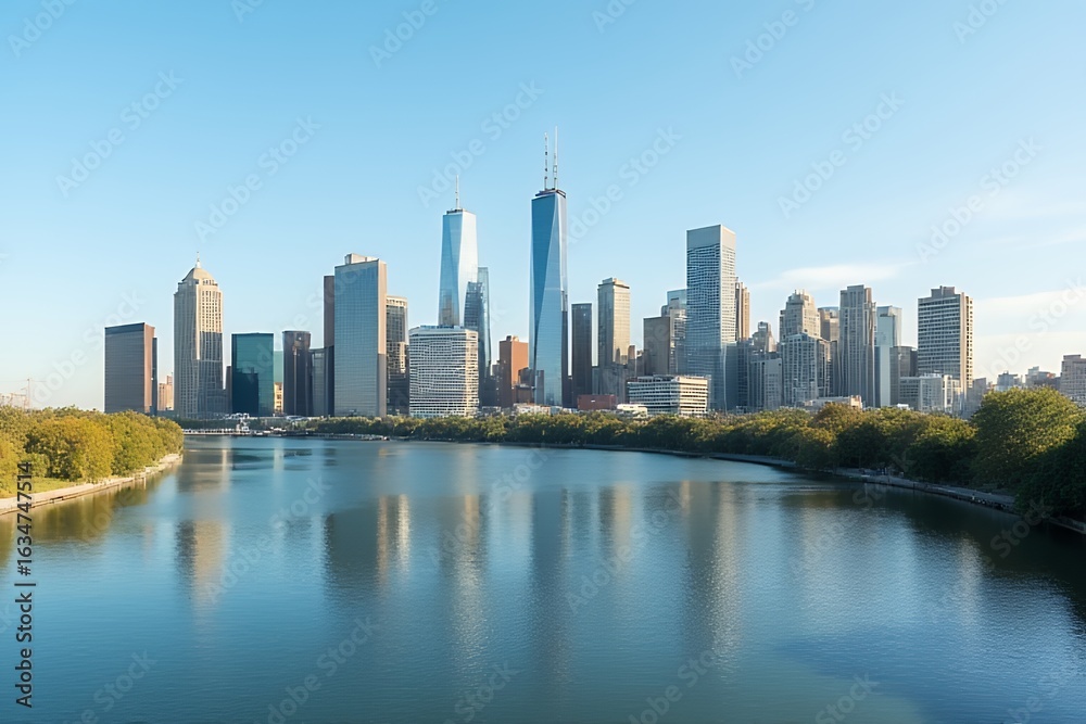 Fototapeta premium ** New York City Skyline Reflection