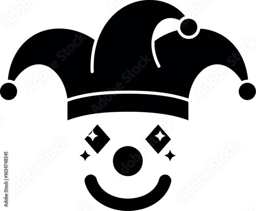 Jester hat icon silhouette
