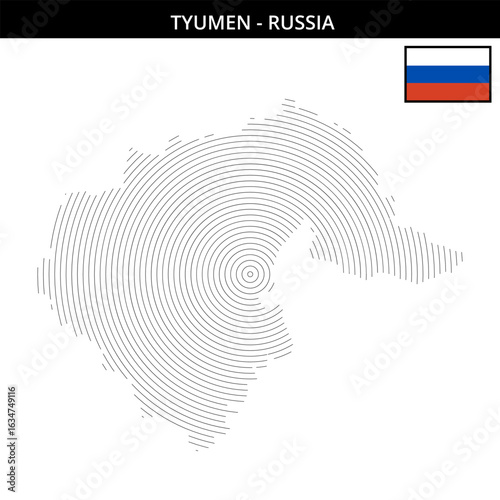 Tyumen with its unique map and Russian flag details