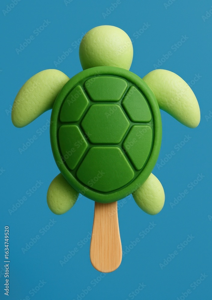 Obraz premium Turtle-shaped popsicle illustration.