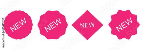 New arrival badge icon  set featuring a round design with the text "New Arrival" for promotions