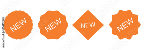 New arrival badge icon  set featuring a round design with the text "New Arrival" for promotions