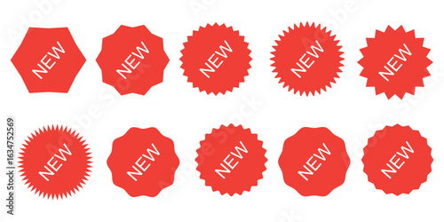 Collection of NEW feature or product badge flat icon for apps and websites.