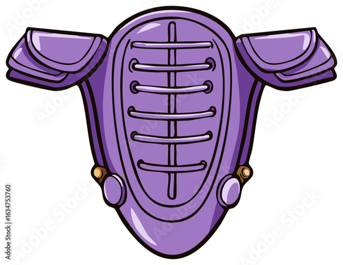 Cartoon purple fantasy armor chestplate with shoulder pauldrons