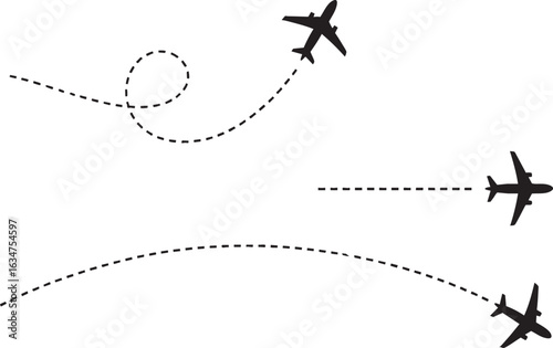 set of airplanes vector illustration